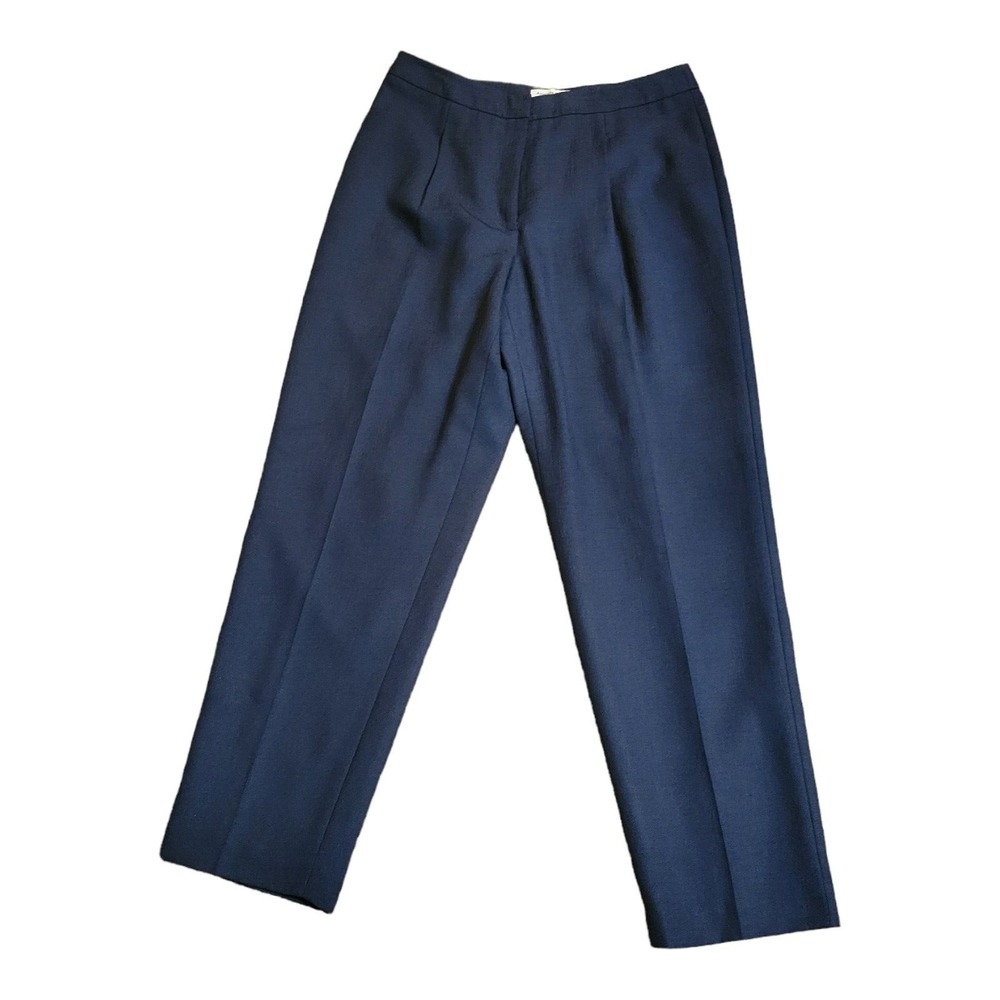 Amanda Smith Suit Pant Lined Polyester Size 12 Navy Blue Dress Pant